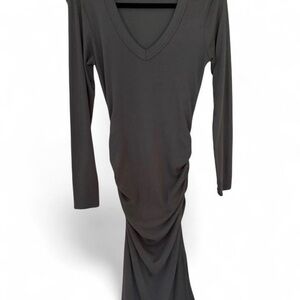 Michael Stars Ribbed Ruched Midi Dress Sz M